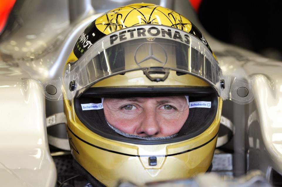 Michael Schumacher wore a gold helmet while at Mercedes