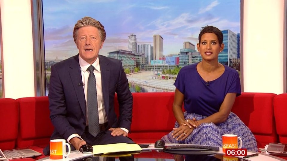 Naga often fronts the news show alongside Charlie Stayt