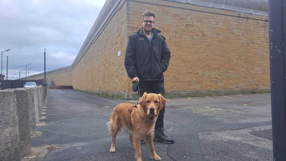 Local resident Connor Kerrigan with his golden retriever Brooke enjoys living in the area