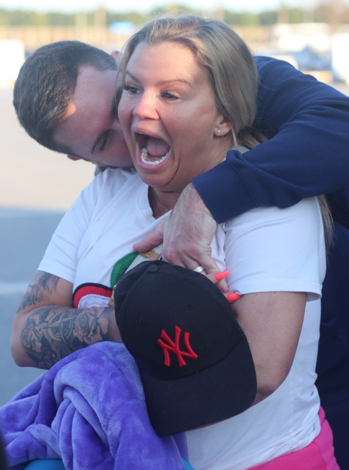 Kerry Katona and fiance Ryan Mahoney arriving in Turkey