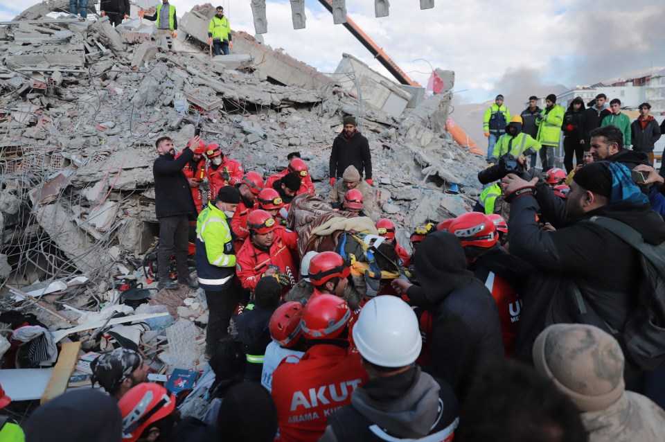 Rescuers still continue to dig through the rubble to find the victims