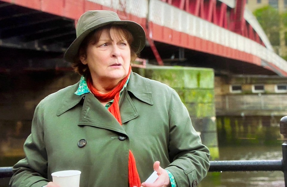 Star Brenda Blethyn on Newcastle Quayside next to the Swing Bridge