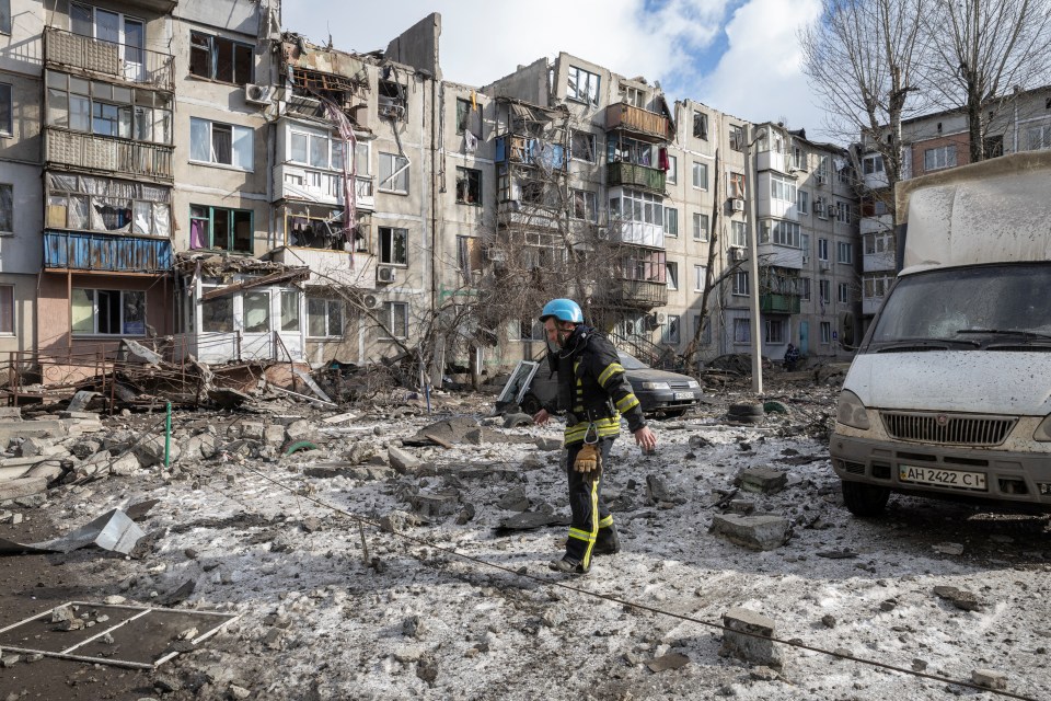 Damage after a Russian strike in Pokrovsk, Donetsk region, Ukraine