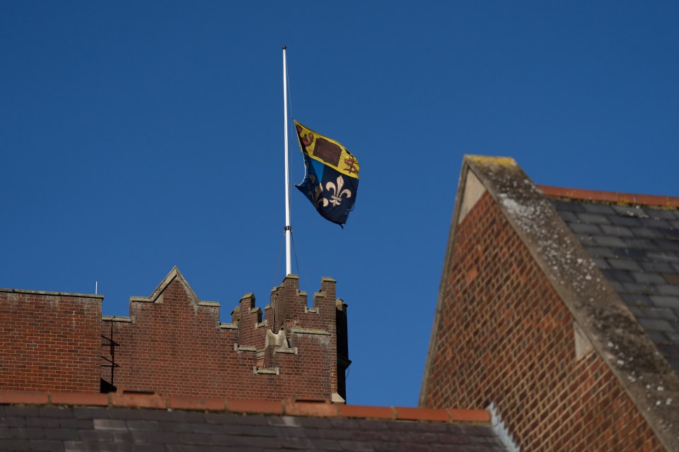 A flag flies at half mast at Epsom College