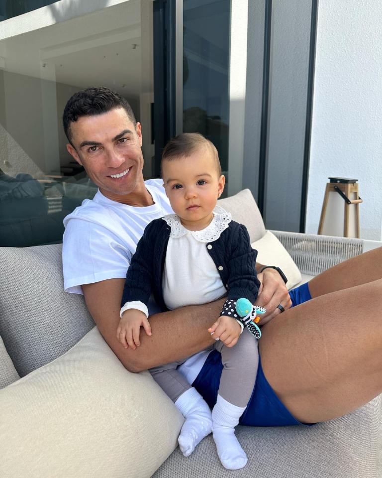 Georgina Rodriguez noted the 'strong and delicate look' of Bella as Cristiano Ronaldo held the couple's youngest daughter