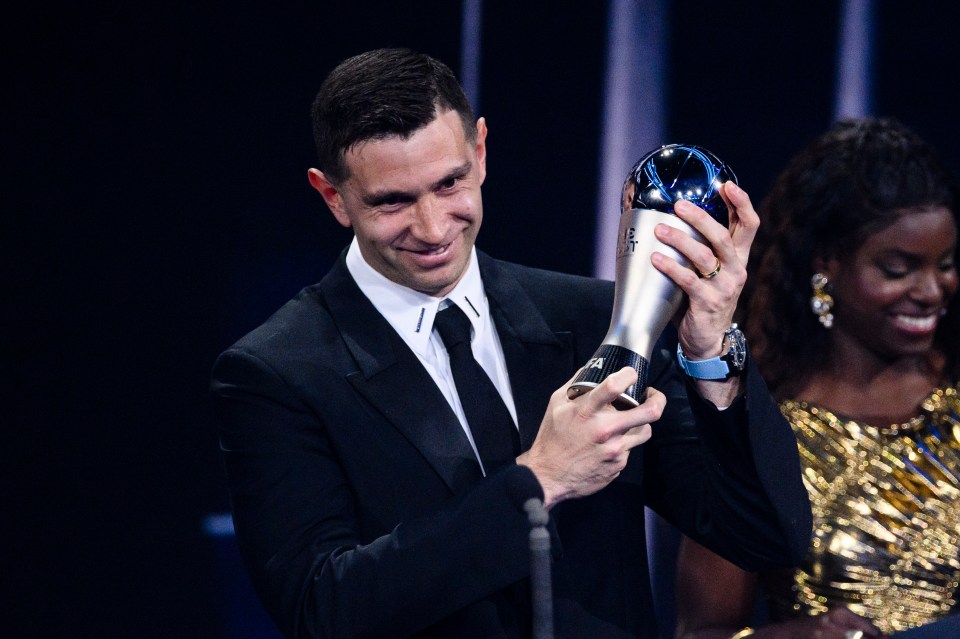 Emi Martinez was left out of the line-up despite winning the Fifa Best goalkeeper award