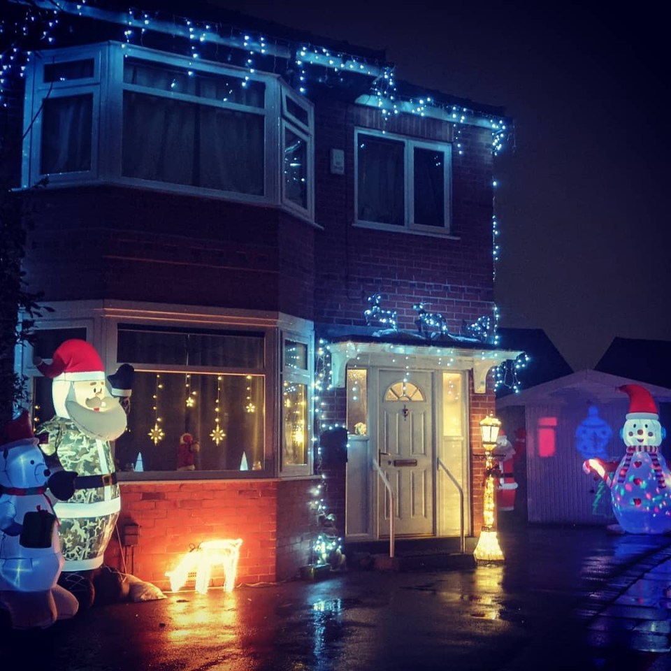 The Malones go all out at Christmas time, decorating their semi-detached property