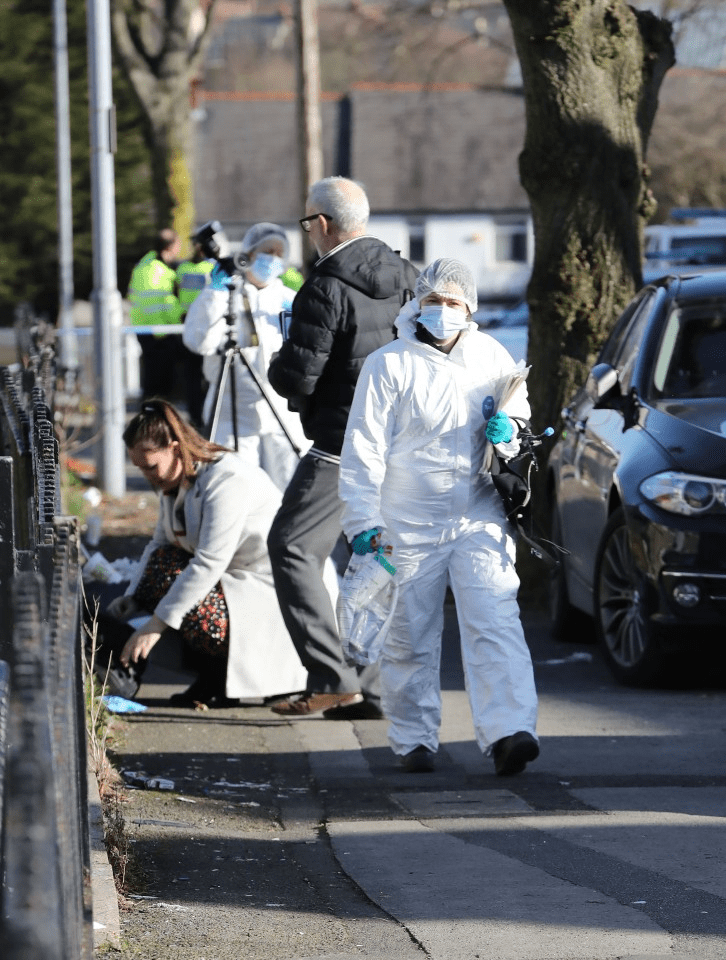 West Yorkshire Police forensic officers at the scene