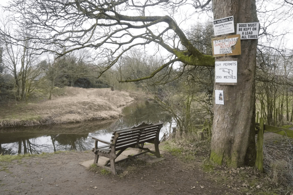 The bench where the missing mum's phone was found