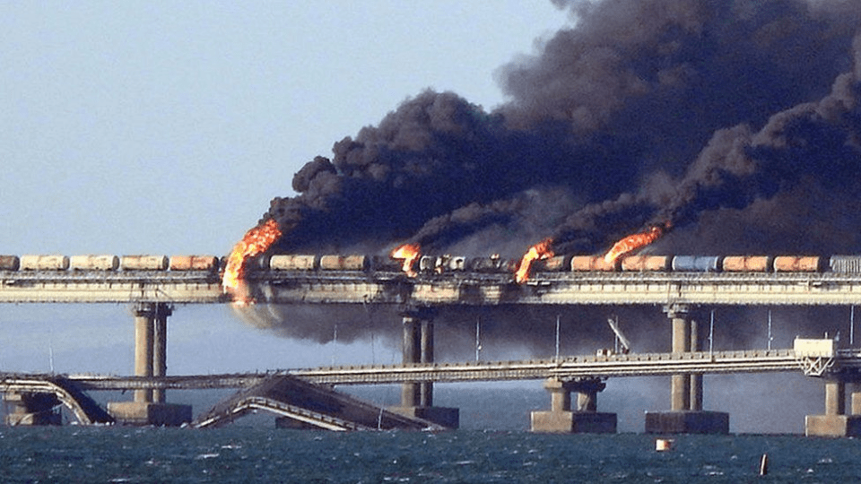 Vlad’s prized Crimean Bridge was also blown up by saboteurs in another major humiliation