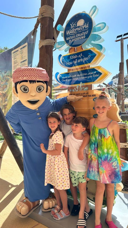 Sam and Billie's children at the water park