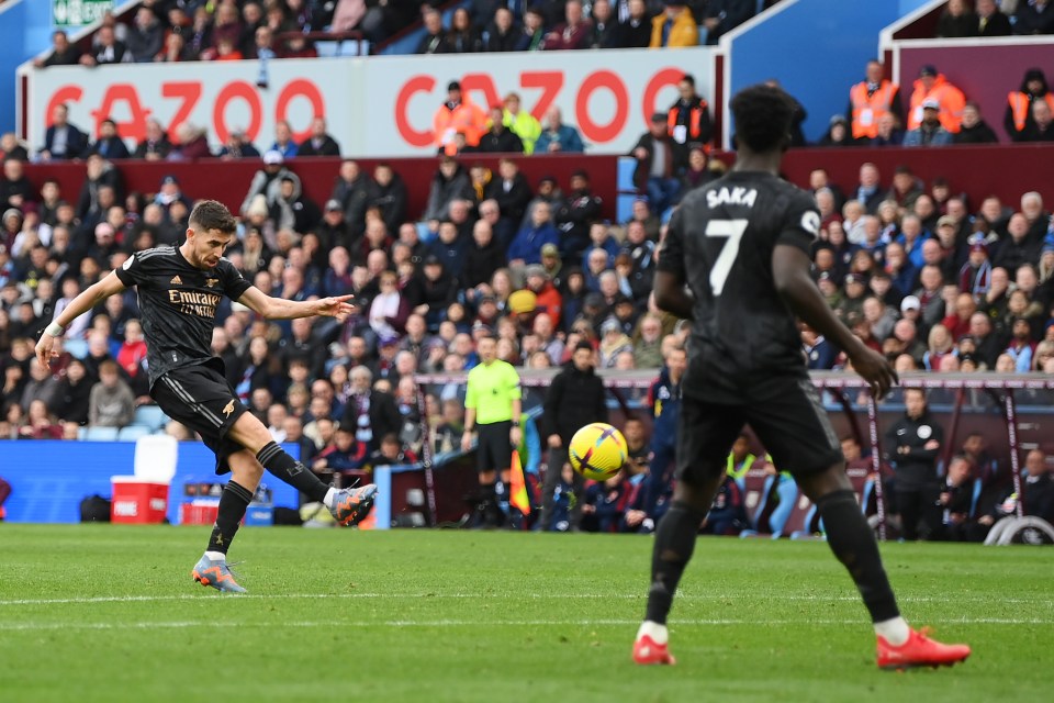 Jorginho let fly deep into injury time but crashed against the bar