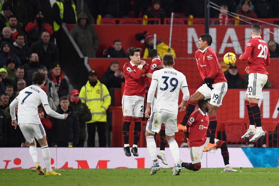 Varane and Rashford’s defending from a free kick was considered ‘criminal’