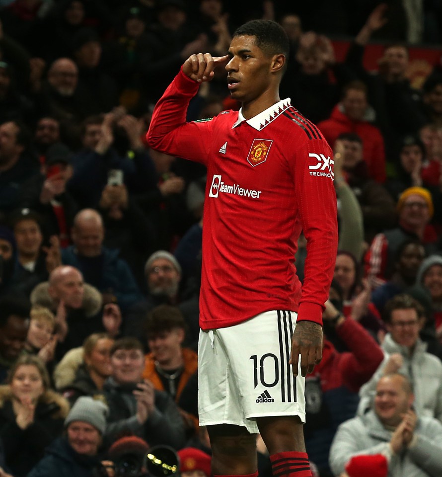 Rashford has been in stunning form for the Red Devils this season