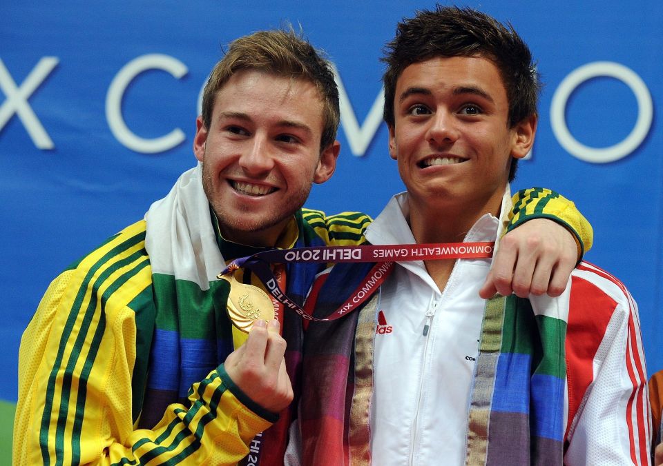 Matthew Mitcham [left] won silver at the 2010 Commonwealth Games being beaten by Tom Daley [right]