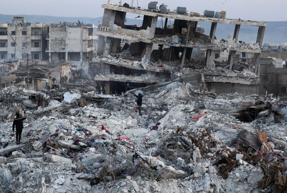 The visible scale of destruction across the already war-shattered region of Syria