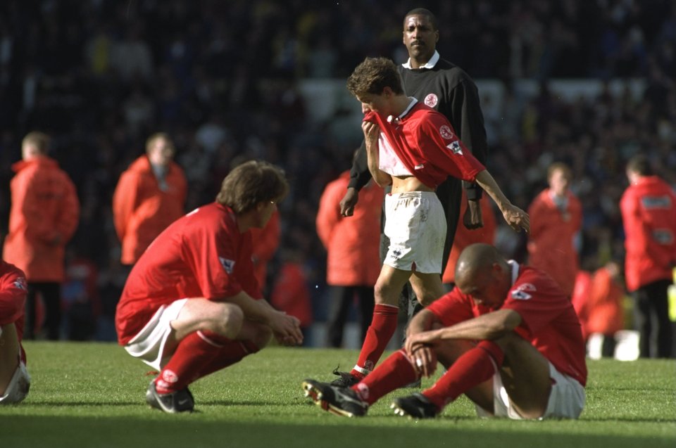 In 1997 Middlesbrough were relegated by two points after they were deducted three points