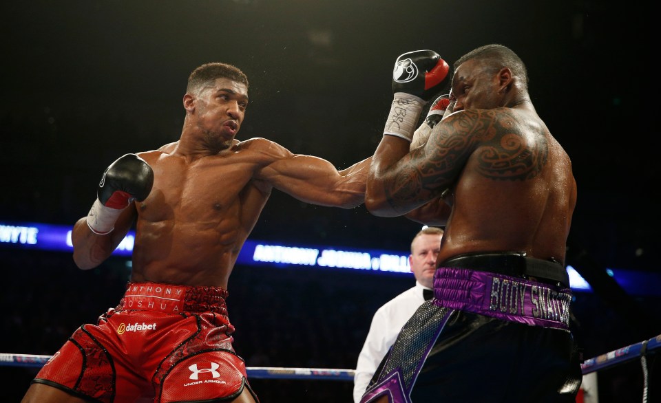 Anthony Joshua beat Dillian Whyte in seven rounds