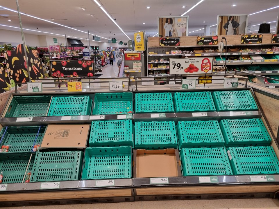 Empty shelves in Paignton Morrisons