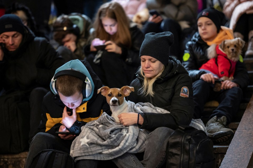 Residents have been sheltering inside train stations for hours in Kyiv