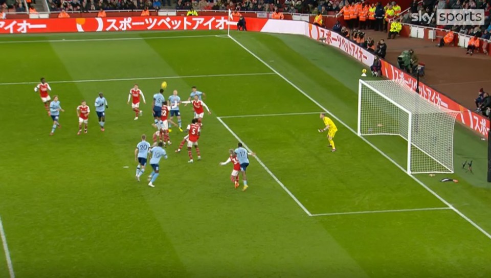 Arsenal saw a similar call go against them