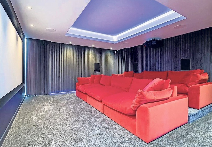 The cinema room is perfect for a cosy weekend watching movies