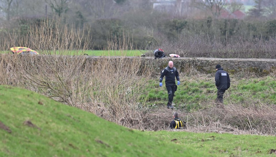 Police divers were seen entering the water today after the scene was closed off