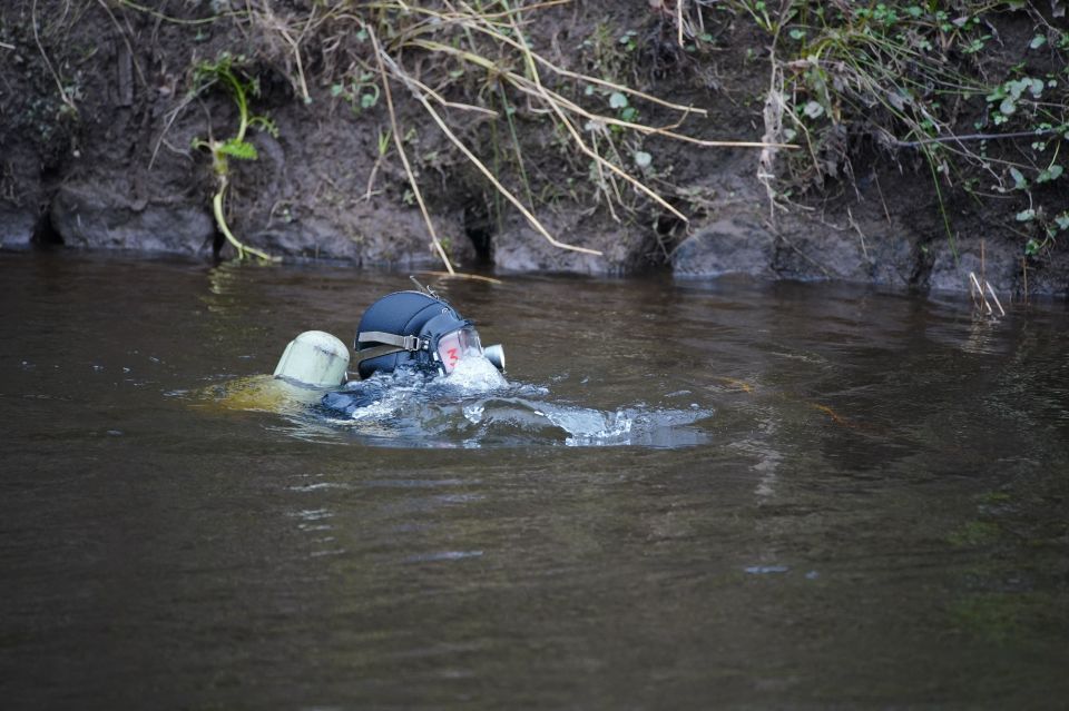 Police divers have also been seen in the water where she vanished