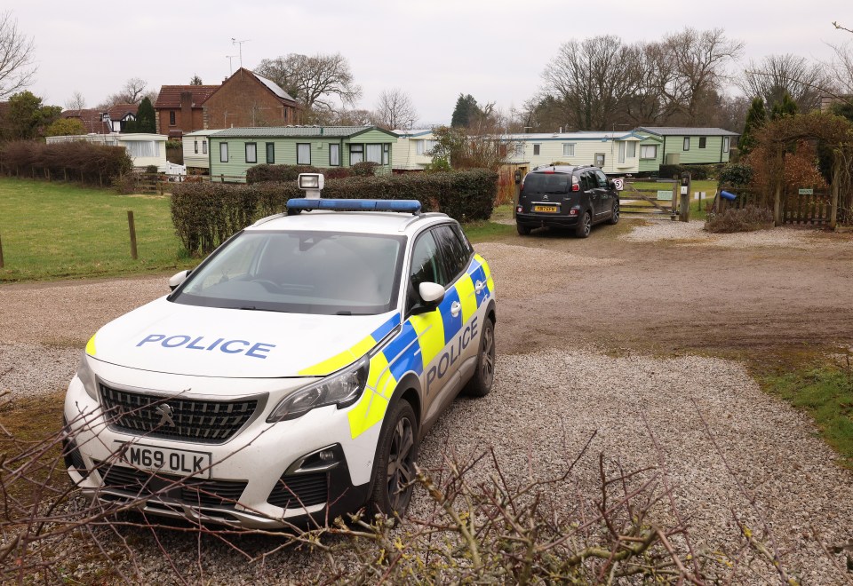 Police at the caravan site as the search for missing Nicola enters its third week