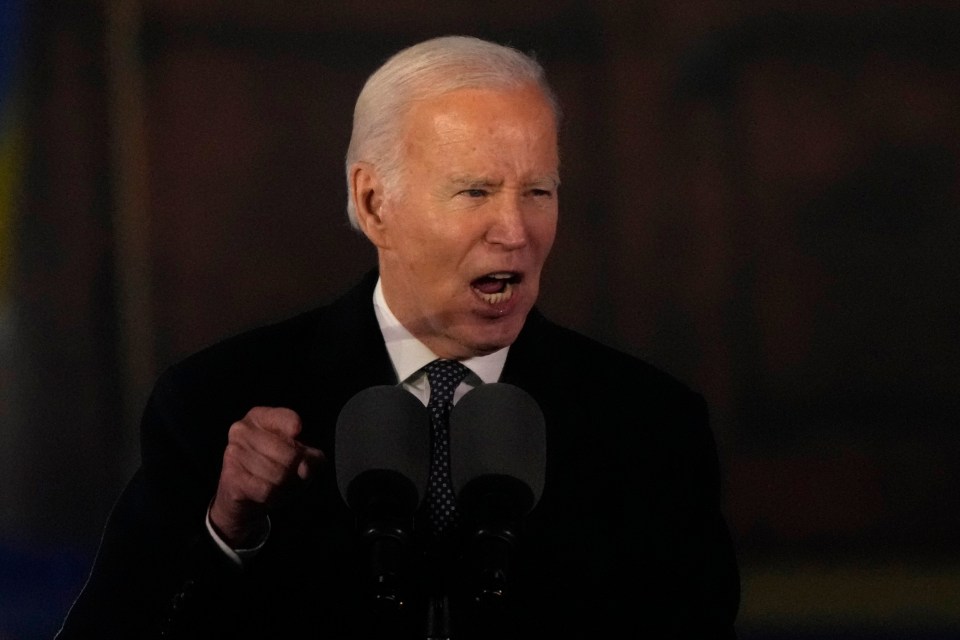 US president Joe Biden vowed Russia will 'never' win in a speech in Warsaw tonight