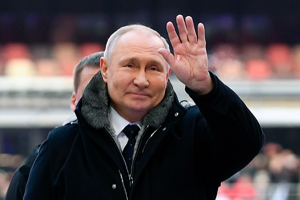 Vladimir Putin attends a war rally this week as he continues to drum up support in Russia