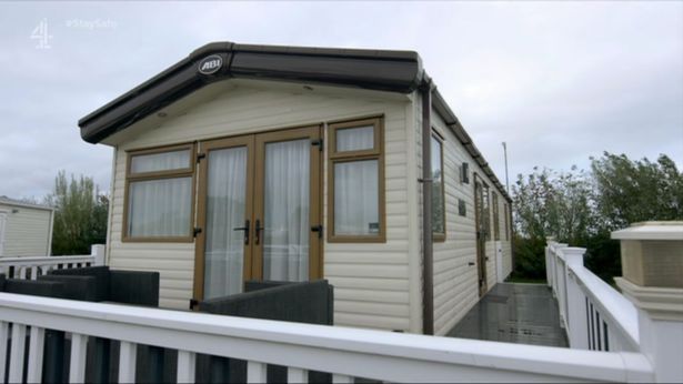 Lee’s caravan has a lovely patio area for relaxing – when not watching telly, that is