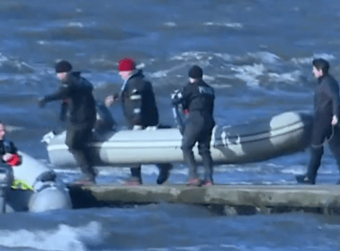 Divers are now searching up to 10 miles away in Morecambe Bay