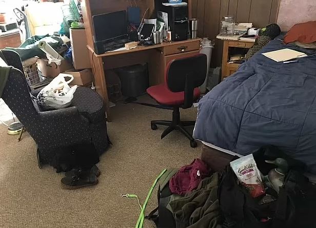 Try spot the dog in this messy bedroom