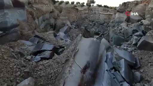 The clip shows the scale of destruction left behind by the quake