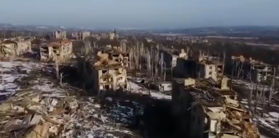 Haunting video shows the devastated town of Bakhmut