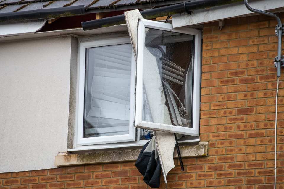 Damage to the second floor of the house in Dowlais, Merthyr Tydfil