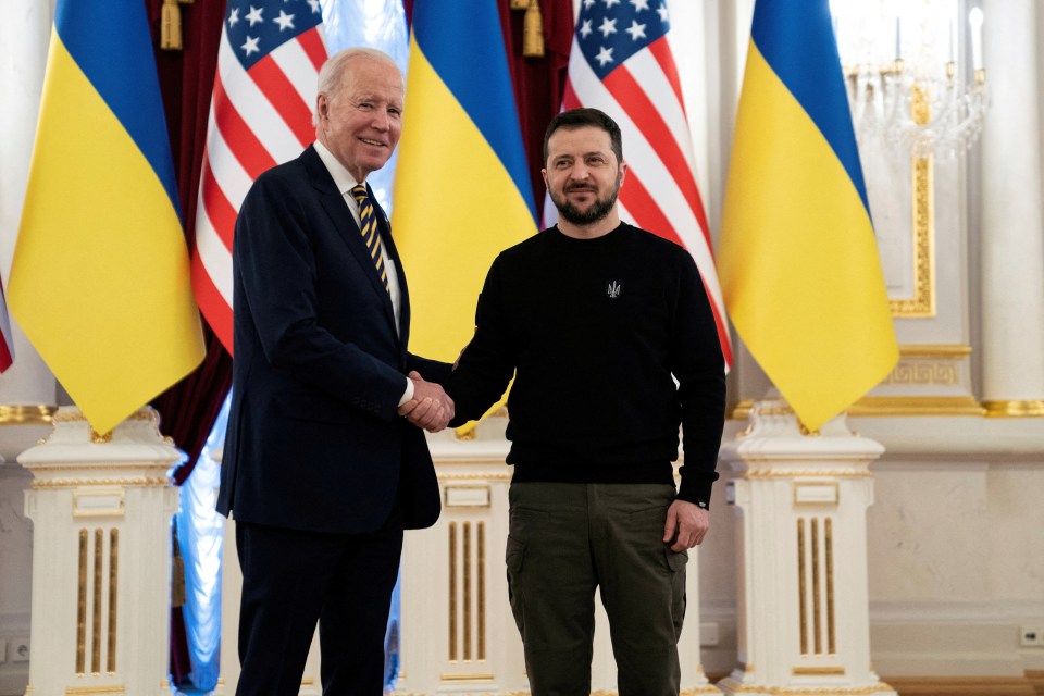 It comes as Biden met with Zelensky in Ukraine today