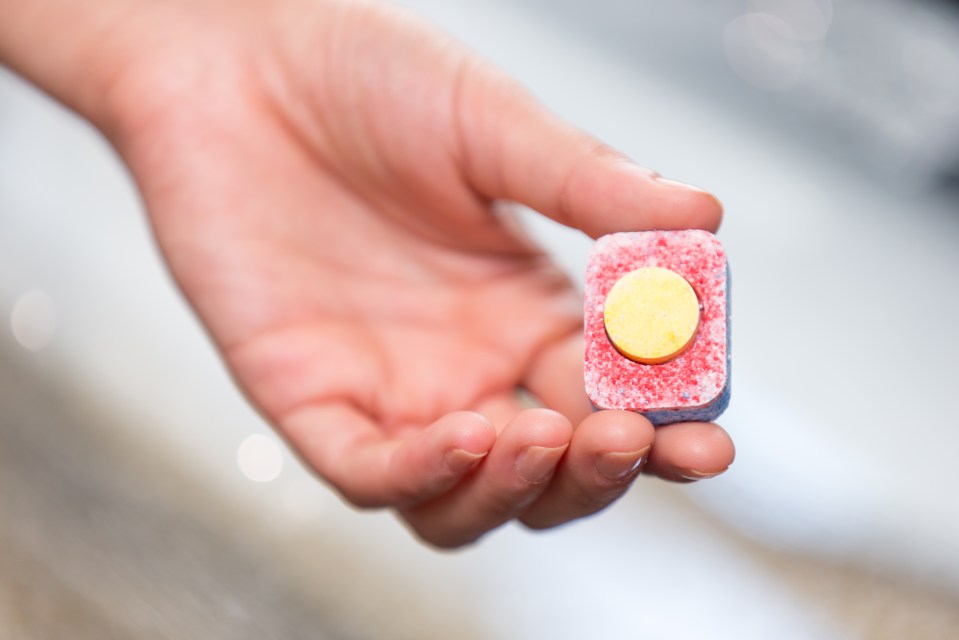 They recommend using dishwasher tablets to help blast through stubborn stains