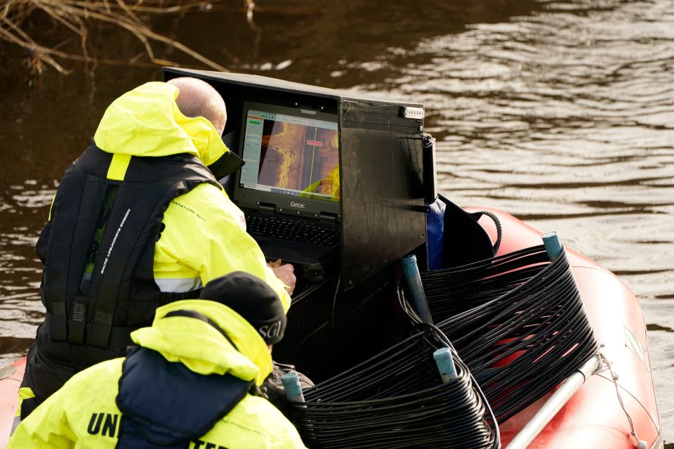 Specialist divers have used Sonar to search the river