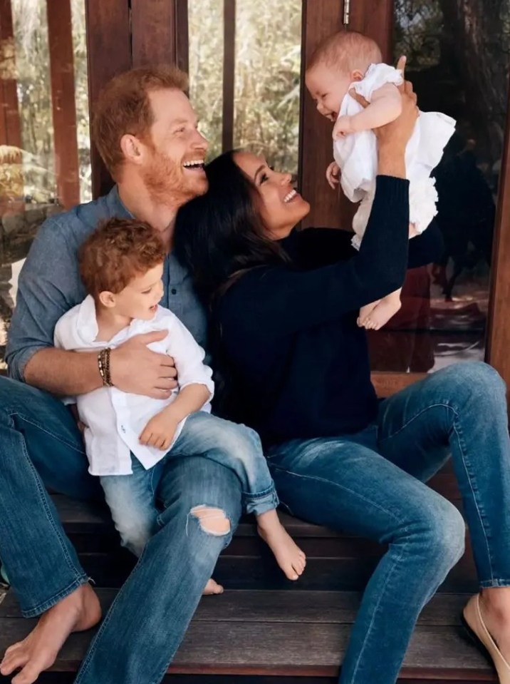 The Duke and Duchess of Sussex with son Archie and daughter Lilibet