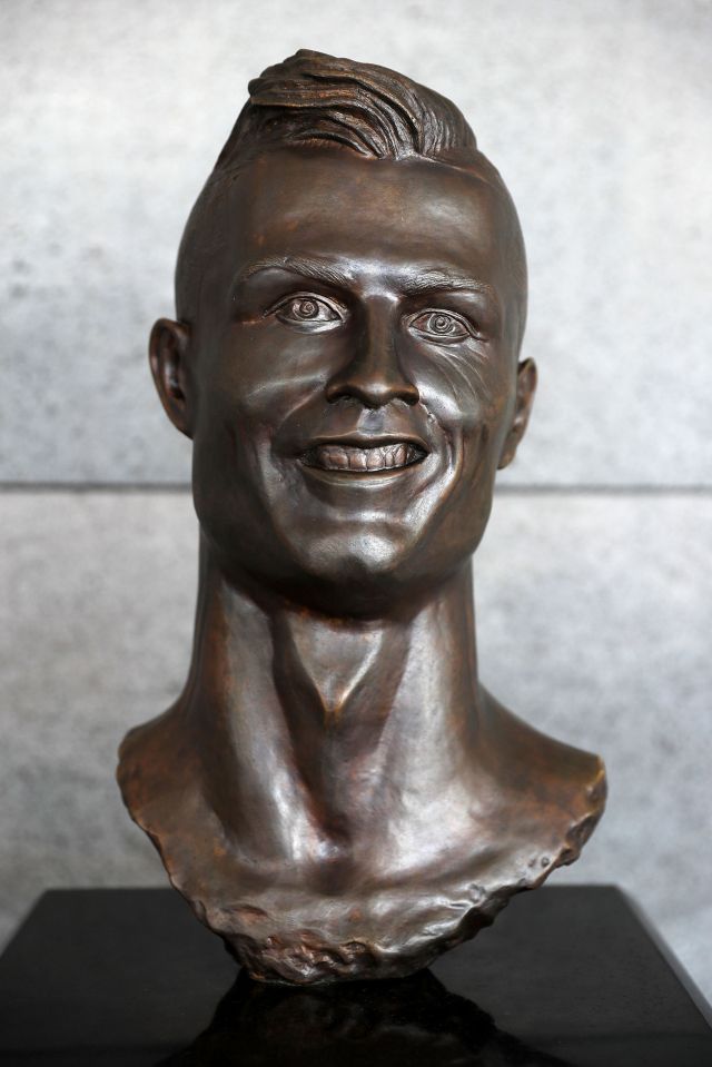 The bust of Ronaldo went on display at Madeira's international airport in 2017