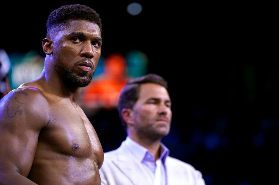 Anthony Joshua with promoter Eddie Hearn