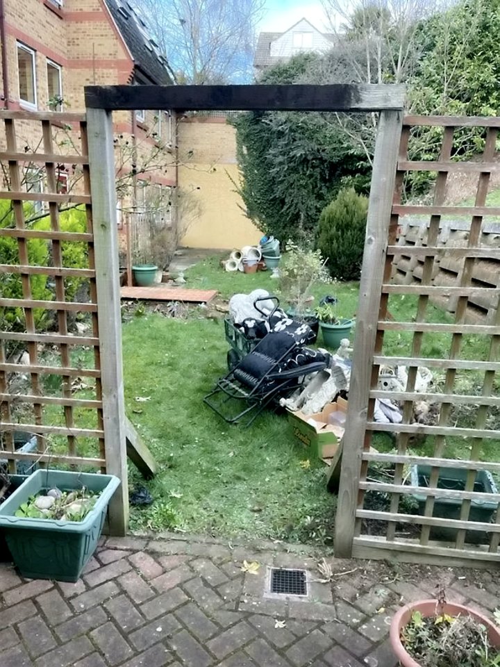 The family said workers blitzed the garden and dumped everything in a heap