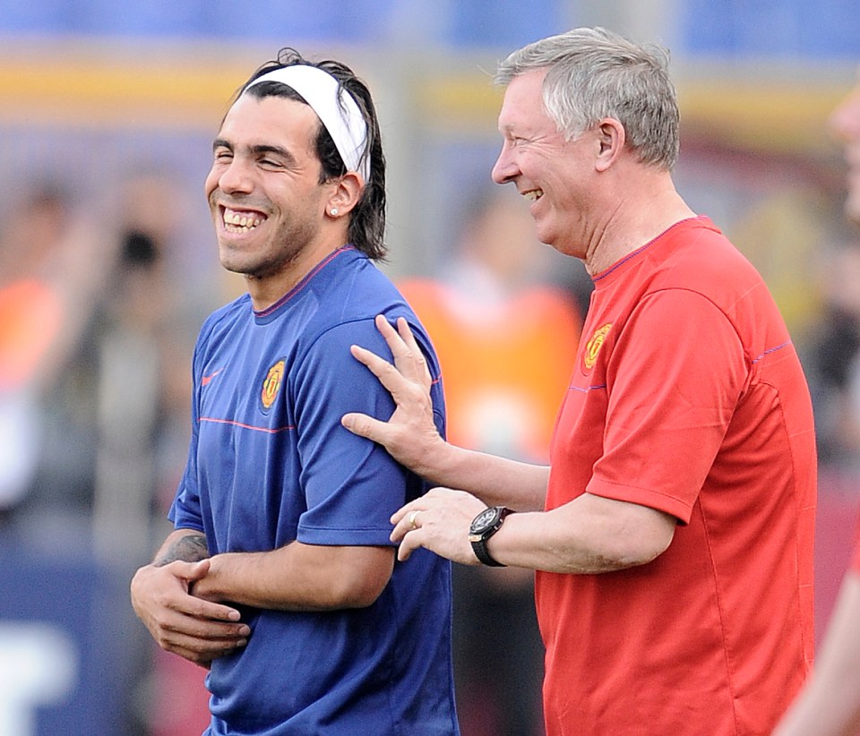 Ferguson didn't appear to be in a bad mood with Tevez before his last game for the club