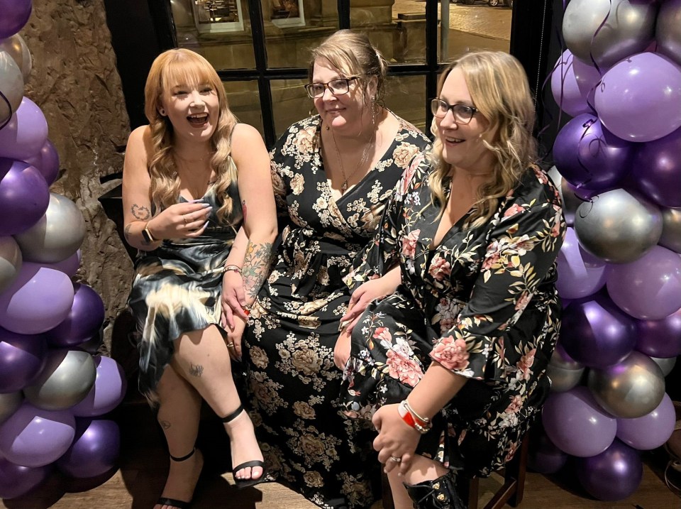 Nicola Campbell-Brisland (centre), 38, from Port Glasgow, originally had weight loss surgery in 2014 but her son kicked her gastric band off in the womb