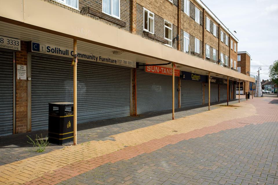 Many local shops are now boarded up