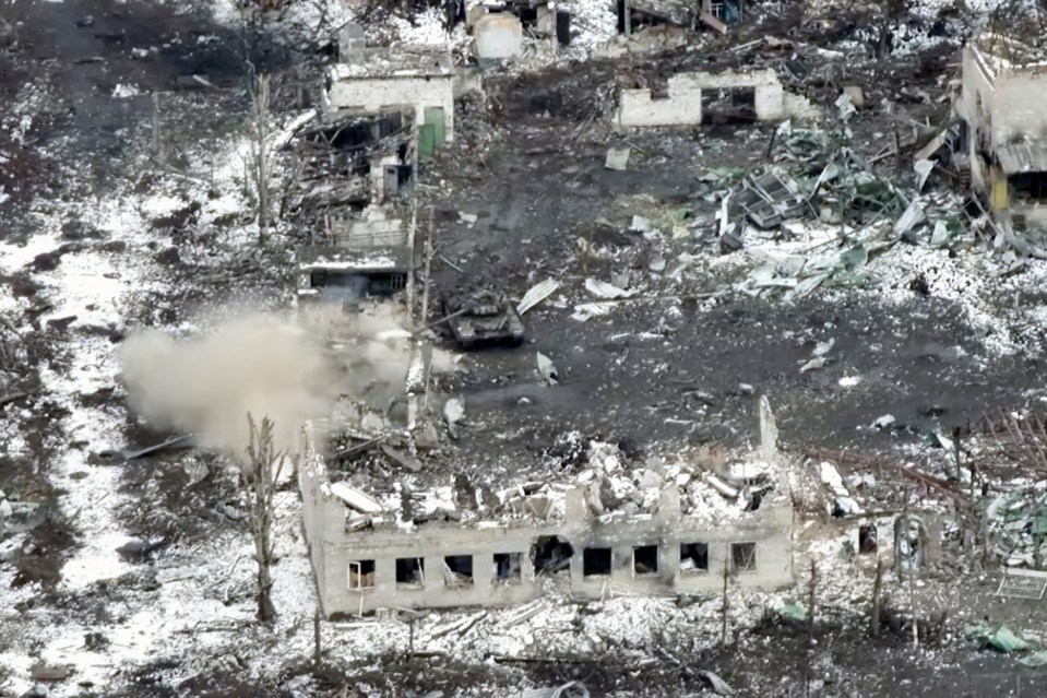 Drone footage shows the Ukrainian city has been reduced to rubble