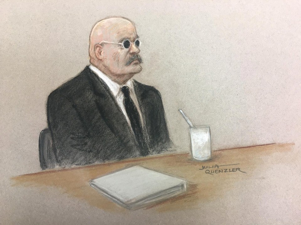 A court artist sketch of notorious inmate Charles Bronson