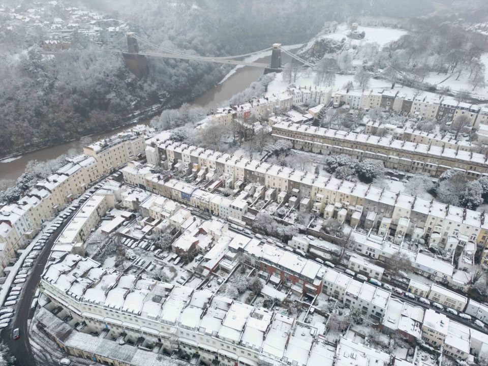 Bristol blanketed in snow amid freezing temperatures